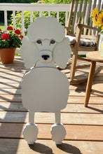 Load image into Gallery viewer, Let this adorable Poodle Dog Planter help welcome guests to your home.  Custom dog tags with your dogs name also available (please message us - adds $5 to cost of planter box).  Great gift for the dog lovers in your life!
