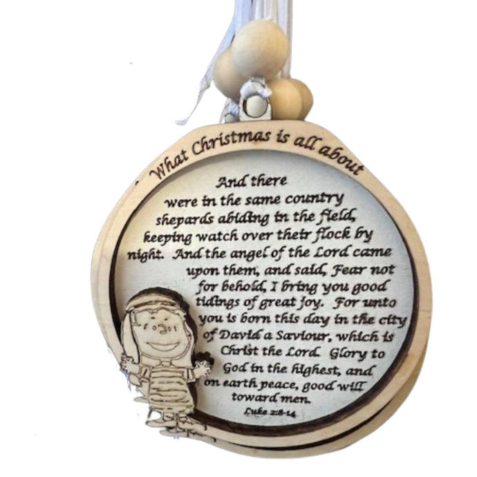 This beautiful What Christmas is all about Ornament is sure to become a treasured keepsake.  