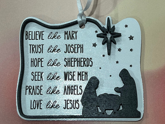 This gorgeous Love Like Jesus ornament reminds us of all the beauty we can share and to emulate this in our lives.  