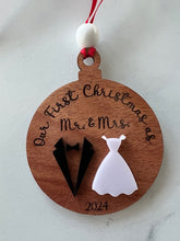 Load image into Gallery viewer, Our First Christmas As Mr. &amp; Mrs. Ornament - Wedding
