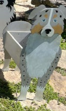 Load image into Gallery viewer, Let this adorable Australian Shepherd Dog Planter box help welcome guests to your home. &nbsp;Custom dog tags with your dogs name also available here. Great gift for the dog lovers in your life!&nbsp;
