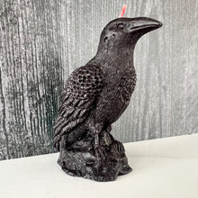 Load image into Gallery viewer, Dark &amp; mysterious, this&nbsp;Raven Beeswax Candle represents a deeper connection between the physical &amp; spiritual world in many cultures. &nbsp;

Because of its black plumage, croaking call, and diet of carrion, the raven is often associated with loss and ill omen. Yet, its symbolism is complex. As a talking bird, the raven also represents prophecy and insight. Ravens in stories often act as psychopomps, connecting the material world with the world of spirits.
