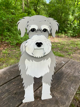 Load image into Gallery viewer, Let this adorable Schnauzer Dog Planter box help welcome guests to your home. &nbsp;Custom dog tags with your dogs name also available here. Great gift for the dog lovers in your life!&nbsp;
