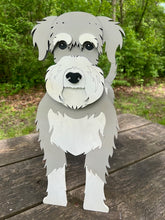 Load image into Gallery viewer, Let this adorable Schnauzer Dog Planter box help welcome guests to your home. &nbsp;Custom dog tags with your dogs name also available here. Great gift for the dog lovers in your life!&nbsp;
