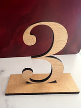 Load image into Gallery viewer, Make your wedding, anniversary, or engagement party unforgettable with these elegant table number signs. Designed to add both beauty and functionality, these signs help your guests easily find their seats while enhancing your event’s décor.
