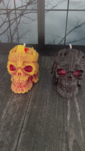 Load and play video in Gallery viewer, Skull with Cross Crown Beeswax Candle
