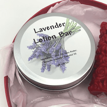 Load image into Gallery viewer, Lavender Lotion Bar from our Valentine&#39;s Day Heart Shaped Gift Box Set.
