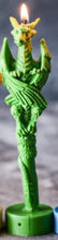 Load image into Gallery viewer, Amazingly detailed Dragon Pillar Beeswax Candle.  This beautiful dragon wrapped around the taper, wings folded awaiting its prey.  Just like the majestic dragons from Game of Thrones, these ancient, legendary creatures will guard over your castle with their fearsome &amp; protective serpentine nature.  The perfect addition to any gothic setting or as a gift for lovers of all things magical &amp; mysterious.  
