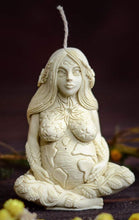 Load image into Gallery viewer, Our beautifully detailed ﻿Gaia / Mother Earth Beeswax Candle ﻿brings a bit of nature’s beauty into our homes &amp; reminds us to be grateful for all that nature gives us.

