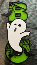 Load image into Gallery viewer, Light up your Halloween decor with this incredible Ghost Boo sign.  Approximately 19&quot; tall x 8&quot; wide.  
