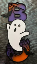 Load image into Gallery viewer, Light up your Halloween decor with this incredible Ghost Boo sign.  Approximately 19&quot; tall x 8&quot; wide.  
