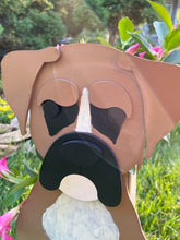 Load image into Gallery viewer, Let this adorable Boxer Dog Planter help welcome guests to your home.  Custom dog tags with your dogs name also available (please message us - adds $5 to cost of planter box).  Great gift for the dog lovers in your life!
