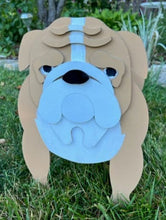 Load image into Gallery viewer, Let this adorable Bulldog Planter help welcome guests to your home.  Custom dog tags with your dogs name also available (please message us - adds $5 to cost of planter box).  Great gift for the dog lovers in your life!
