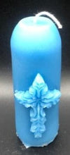 Load image into Gallery viewer, Cross beeswax candle. Perfect for Easter celebrations, Christmas centerpieces, or prayer.
