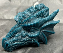Load image into Gallery viewer, Amazing Dragon Beeswax Candle.  Incredibly detailed dragons head takes you right back to the Game of Thrones or Harry Potter.  These legendary mystical creatures symbolize supernatural power, wisdom, strength, and hidden knowledge. In most traditions, it is the embodiment of chaos and untamed nature.
