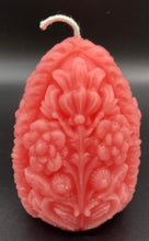 Load image into Gallery viewer, This very ornate, carved beeswax egg candles are sure to delight your guests and add a beautiful touch to Easter centerpieces. Perfect for Easter gifts!
