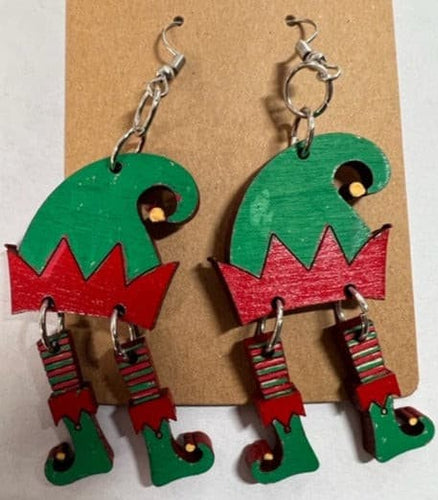 Add a bit of Christmas cheer to any outfit with these adorable Elf Earrings.  Little elf legs swing happily as you move.  