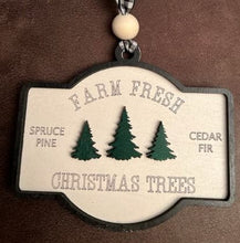 Load image into Gallery viewer, This beautiful Farm Fresh Christmas Trees ornament will add a bit of farmhouse style to your Christmas or Holiday decor this year.  Also makes a perfect gift for the farmhouse lover in your life or for gift exchanges.
