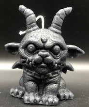 Load image into Gallery viewer, These amazing Gargoyle Beeswax Candles will thrill any gargoyle fan in your life.  Many considered gargoyles the spiritual protectors of churches as well, scaring off demons and evil spirits.  Makes a great addition to Halloween or Gothic decor.  Available in 2 styles. Dog gargoyle
