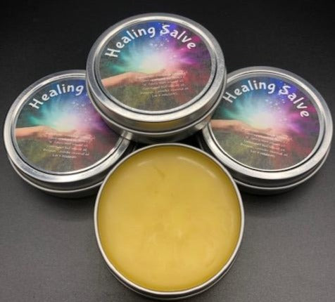This amazing herbal healing salve is fantastic for minor cuts, scraps, burns & blisters.  This blend of Comfry infused oil, Calendula infused oil, Arnica infused oil, St. John's Wort infused oil, Cottonwood bud infused oil, 100% natural beeswax, and Lavender essential oil is fantastic to keep on hand for those everyday boo boos.