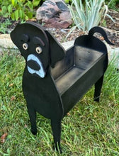 Load image into Gallery viewer, Let this adorable Black or Yellow Labrador Dog Planter box help welcome guests to your home.  Custom dog tags with your dogs name also available (please message us - adds $5 to cost of planter box).  Great gift for the dog lovers in your life!
