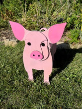Load image into Gallery viewer, Let this adorable Pig Planter help welcome guests to your home.  Custom dog tags with your dogs name also available (see our dog tag listing to add this to your order).  Great gift for the dog lovers in your life!
