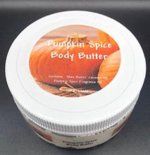 Load image into Gallery viewer, Luxurious, super moisturizing Pumpkin Spice Body Butter soothes your dry skin &amp; tantalizes your senses with it&#39;s scent.  It&#39;s like baking warm cinnamon buns!     
