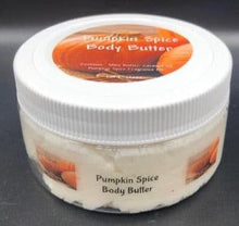 Load image into Gallery viewer, Luxurious, super moisturizing Pumpkin Spice Body Butter soothes your dry skin &amp; tantalizes your senses with it&#39;s scent.  It&#39;s like baking warm cinnamon buns!     
