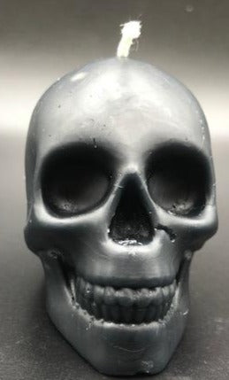 Votive size Beeswax Skull Candle is perfect or Halloween, Biker or Gothic Decor.