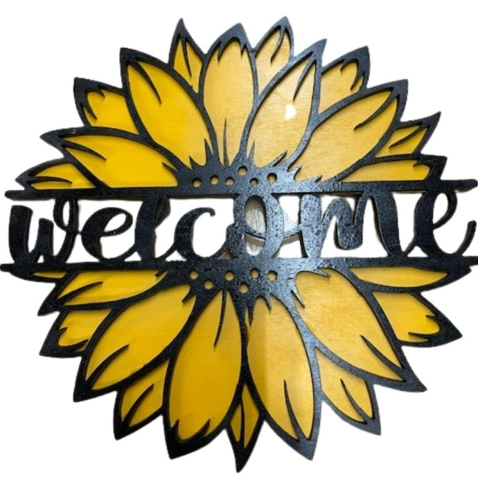 This bright & cheery sunflower welcome door hanger is sure to make your guests smile as they enter your home.  Great for birthday or housewarming gifts.