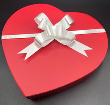 Load image into Gallery viewer, Unique Valentines Day Gift in red, heart shaped gift box. Set includes 2 Lavender Goat&#39;s Milk or Oatmeal Soaps, 1 Lavender Bath Bomb, 1 Lavender or Rose Geranium scented Heart Shaped Goat&#39;s Milk Soap &amp; 2 Beeswax Red Rose Ball Candles. Perfect for Valentines Day Gifts!
