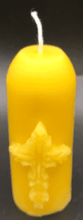 Load image into Gallery viewer, Cross beeswax candle.  Perfect for Easter celebrations, Christmas centerpieces, or prayer.  
