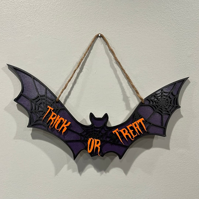 Bat Halloween Sign Door Hanger