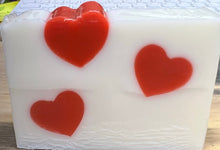 Load image into Gallery viewer, Wow your loved one this Valentine’s Day with our incredible Heart’s Desire Goat’s Milk Soap.  This super moisturizing soap is available in our apple / rose scent or lavender.  Don’t miss out on this limited edition, super cute gift for everyone on your list.   
